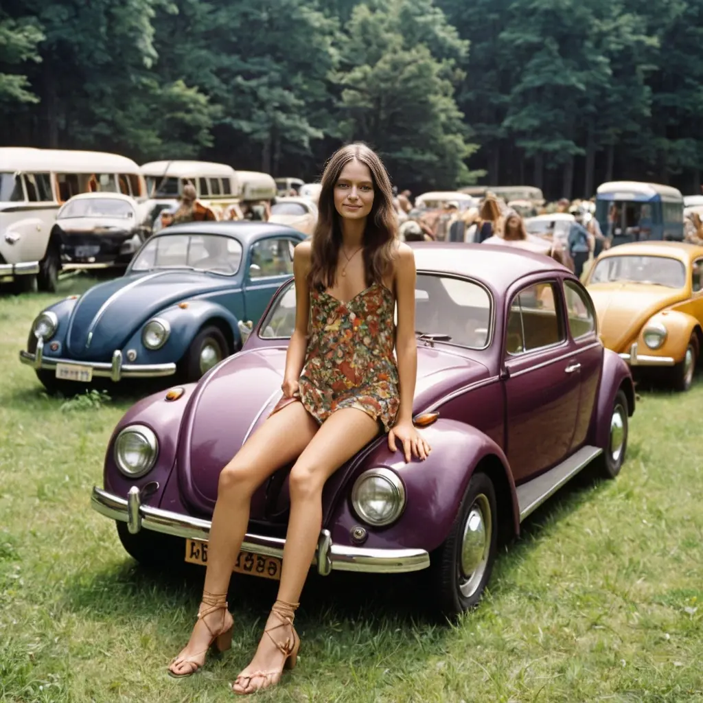 История таких моделей, как VW Beetle, и их влияние на культуру хиппи и экологические движения 60-х годов.